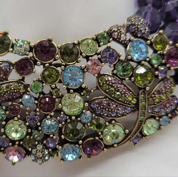 Heidi Daus Amethyst Swarovski Crystal Dragonfly Necklace, Earrings and Ring Set - Picture 3 of 8